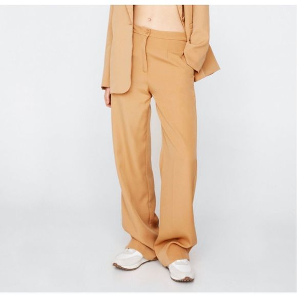 NASTY GAL Premium Tailored Wide Leg Pants Size Large NWT - Picture 3 of 10